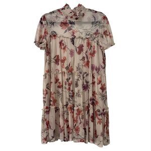 Kate and Lily Floral Tiered Dress Size 10P‎ Pink Cottagecore Boho Romantic